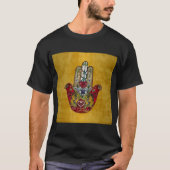 Ruby Pomegranate Heart Red Bird Hamsa T-shirt (Voorkant)