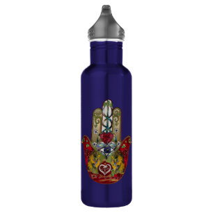 Ruby Pomegranate Heart Red Bird Hamsa Waterfles