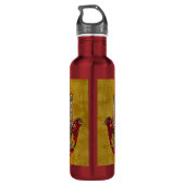 Ruby Pomegranate Heart Red Bird Hamsa Waterfles (Achterkant)