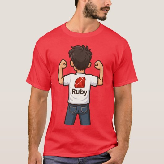 Ruby Programmer Cartoon T-Shirt (Voorkant)