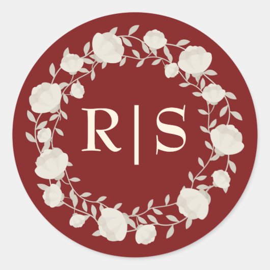 Ruby Radiance Deep Red and Cream Wedding Ronde Sticker (Voorkant)