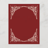 Ruby Radiance Diep Rode en Crème Huwelijksmenu Informatiekaartje (Achterkant)