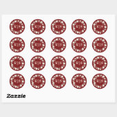 Ruby Radiance Diep Rood en Crème Trouwen Ronde Sticker (Vel)