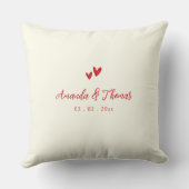 Ruby Radiance eerste kerst getrouwd gepersonalisee Kussen (Achterkant)