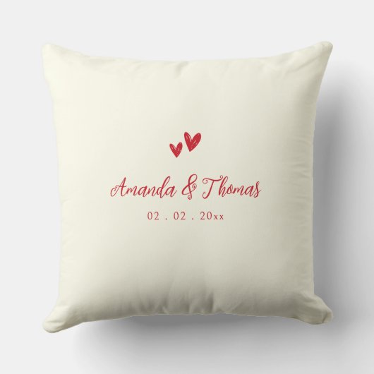 Ruby Radiance Eerste Kerstmis Getrouwd Gepersonali Kussen (Achterkant)