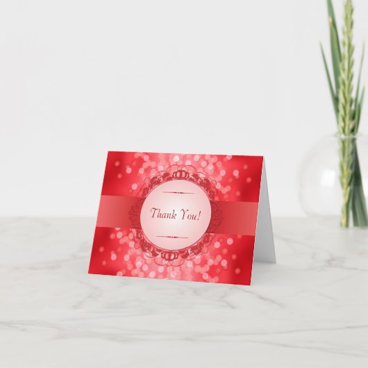 Ruby Red 40e verjaardag Hartelijk dank Bedankkaart (Voorkant)