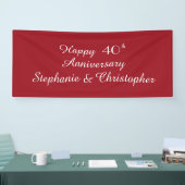 Ruby Red 40th Jubileum Party Elegant Spandoek (Beurs)