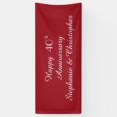 Ruby Red 40th Jubileum Party Elegant Spandoek (Verticaal)