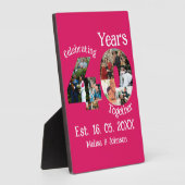 Ruby Red 40th Wedding Jubileum 11 Foto Collage Fotoplaat (Zijkant)