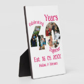 Ruby Red 40th Wedding Jubileum 11 Foto Collage Fotoplaat (Zijkant)