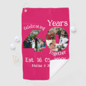 Ruby Red 40th Wedding Jubileum 11 Foto Collage Golfhanddoek (Insitu)