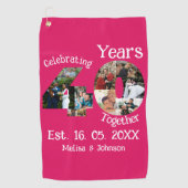 Ruby Red 40th Wedding Jubileum 11 Foto Collage Golfhanddoek (Voorkant)