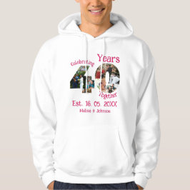 Ruby Red 40th Wedding Jubileum 11 Foto Collage Hoodie