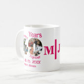 Ruby Red 40th Wedding Jubileum 11 Foto Collage Koffiemok (Voorkant links)