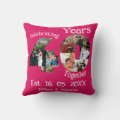 Ruby Red 40th Wedding Jubileum 11 Foto Collage Kussen (Achterkant)