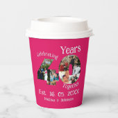 Ruby Red 40th Wedding Jubileum 11 Foto Collage Papieren Bekers (Achterkant)