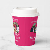 Ruby Red 40th Wedding Jubileum 11 Foto Collage Papieren Bekers (Rechts)