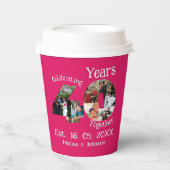 Ruby Red 40th Wedding Jubileum 11 Foto Collage Papieren Bekers (Voorkant)