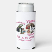 Ruby Red 40th Wedding Jubileum 11 Foto Collage Seltzer Blikjeskoeler (Seltzer Achterkant)