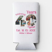 Ruby Red 40th Wedding Jubileum 11 Foto Collage Seltzer Blikjeskoeler (Achterkant)