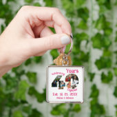 Ruby Red 40th Wedding Jubileum 11 Foto Collage Sleutelhanger (Hand)