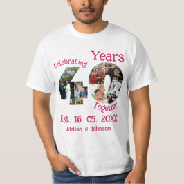 Ruby Red 40th Wedding Jubileum 11 Foto Collage T-shirt