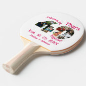 Ruby Red 40th Wedding Jubileum 11 Foto Collage Tafeltennisbatje (Voorkant Gekanteld)