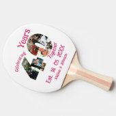 Ruby Red 40th Wedding Jubileum 11 Foto Collage Tafeltennisbatje (Zijkant)