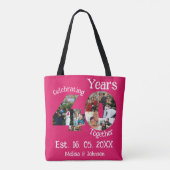 Ruby Red 40th Wedding Jubileum 11 Foto Collage Tote Bag (Achterkant)