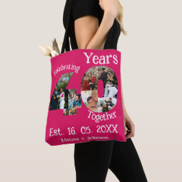 Ruby Red 40th Wedding Jubileum 11 Foto Collage Tote Bag