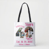 Ruby Red 40th Wedding Jubileum 11 Foto Collage Tote Bag (Voorkant)