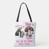 Ruby Red 40th Wedding Jubileum 11 Foto Collage Tote Bag (Achterkant)