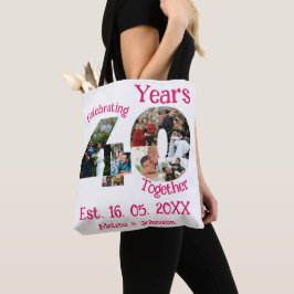 Ruby Red 40th Wedding Jubileum 11 Foto Collage Tote Bag