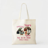 Ruby Red 40th Wedding Jubileum 11 Foto Collage Tote Bag (Voorkant)