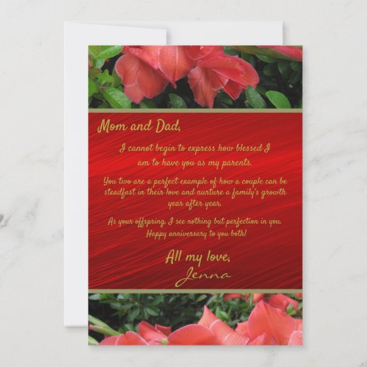 Ruby Red 40th Wedding Jubileum mama en papa (Achterkant)