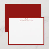 Ruby Red 'A Note from' Classic Border Note Kaart Notitiekaartje (Voorkant / Achterkant)