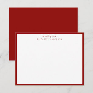 Ruby Red 'A Note from' Classic Border Note Kaart Notitiekaartje