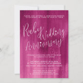 Ruby red abstract art 40th bruiloft kaart (Voorkant)