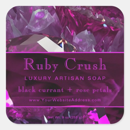 Ruby Red Abstract Magenta Hot Pink Product Label (Voorkant)