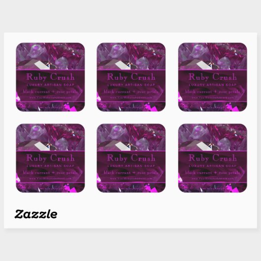 Ruby Red Abstract Magenta Hot Pink Product Label (Vel)