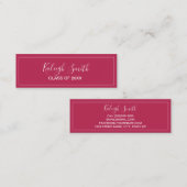 Ruby Red Afstuderen-invoegkaart Contactkaartje (Voorkant / Achterkant)