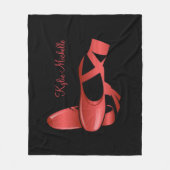 Ruby Red Ballet Slippers w Name Dance Fleece Deken (Voorkant)
