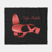 Ruby Red Ballet Slippers w Name Dance Fleece Deken (Voorkant (Horizontaal))