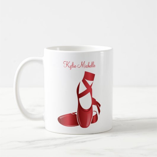 Ruby Red Ballet Slippers w Name Dance Koffiemok (Links)