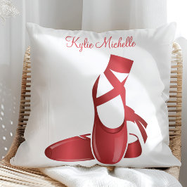 Ruby Red Ballet Slippers w Name Dance Kussen