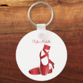 Ruby Red Ballet Slippers w Name Dance Sleutelhanger (Voorkant)