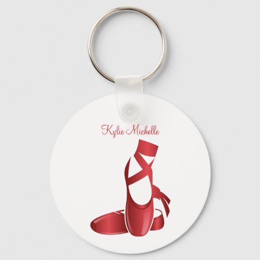 Ruby Red Ballet Slippers w Name Dance Sleutelhanger (Achterkant)