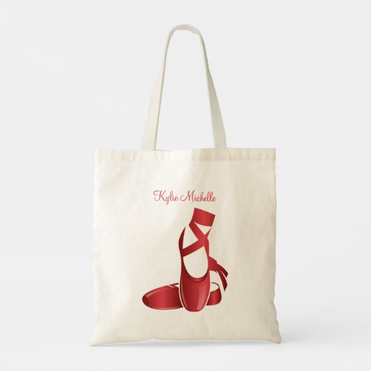 Ruby Red Ballet Slippers w Name Dance Tote Bag (Achterkant)