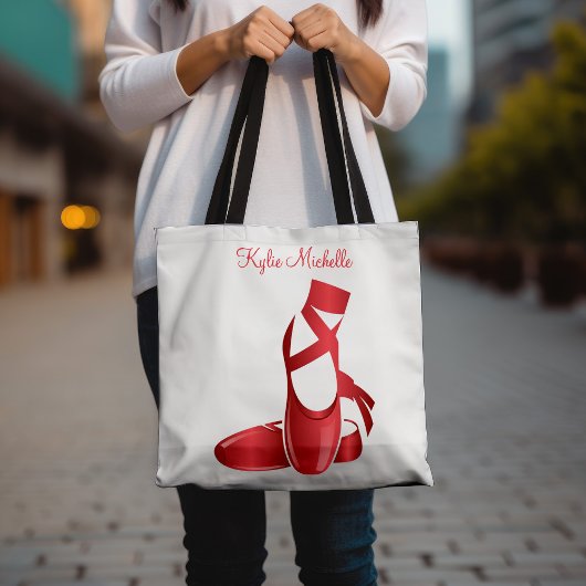 Ruby Red Ballet Slippers w Name Dance Tote Bag