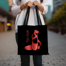 Ruby Red Ballet Slippers w Name Dance Tote Bag